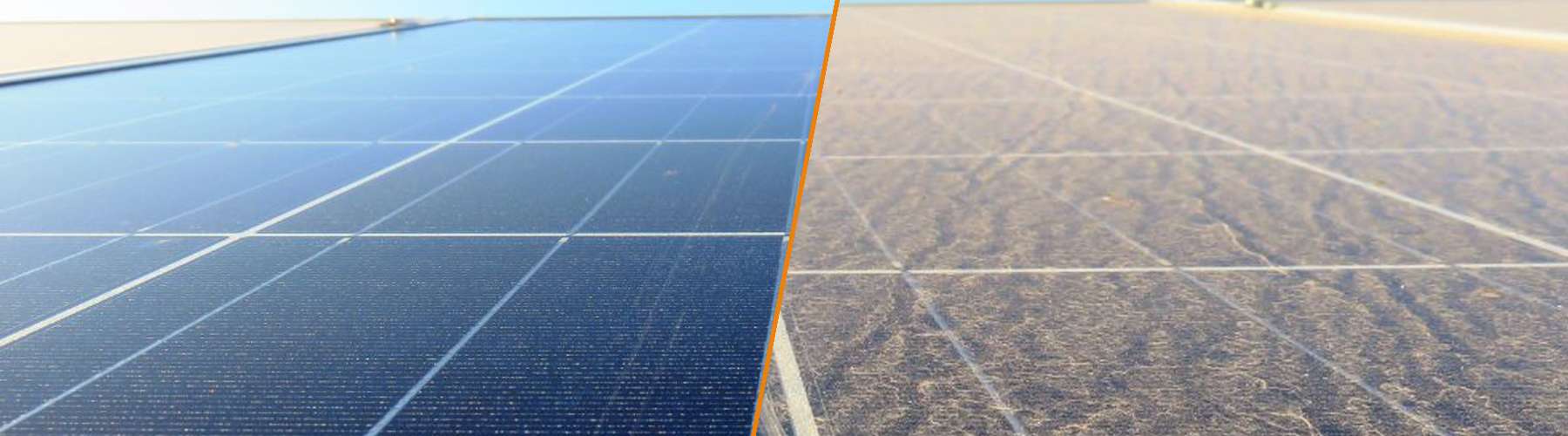 Before and after image showing solar panel cleaning results by RoofCleaning.ch