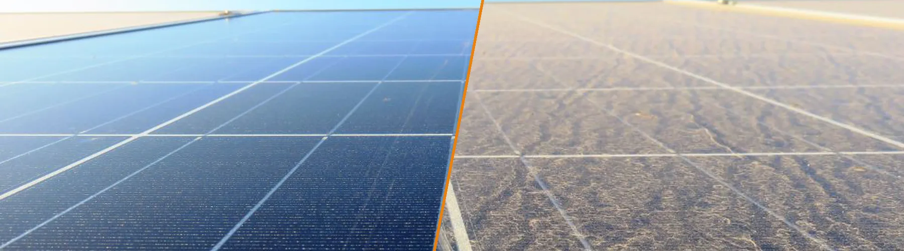 Before and after image showing solar panel cleaning results by RoofCleaning.ch